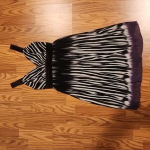 Black Purple Zebra Stripped Dress